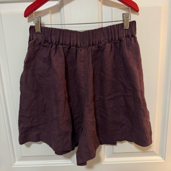 NWOT Linenfox Soja Linen Top & Kim Linen Shorts Set Eggplant Violet Size S-M - Picture 4 of 8